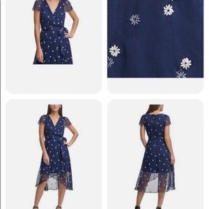 DKNY Flutter sleeve midi dress NEW without tags
